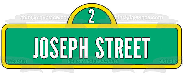 Sesame Street Logo Street Sign Personalized Edible Cake Topper Image ABPID00822