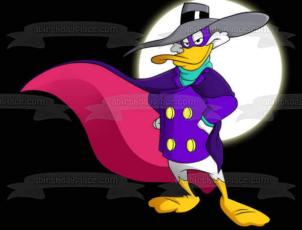 Darkwing Duck In the Moonlight Edible Cake Topper Image ABPID00840