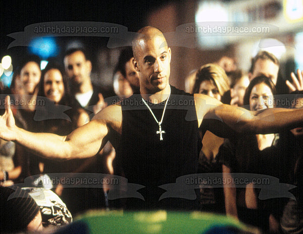 The Fast and the Furious Dominic Toretto Playing Poker Edible Cake Topper Image ABPID00847