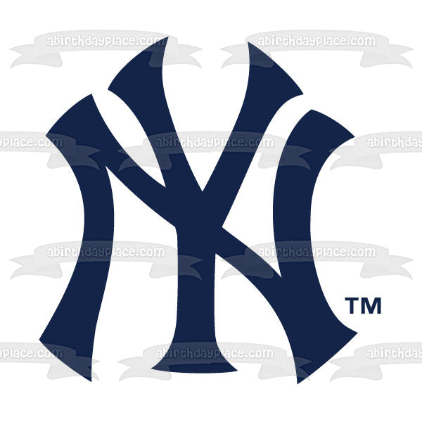 New York Yankees Logo MLB Professional Baseball Edible Cake Topper Image ABPID00920