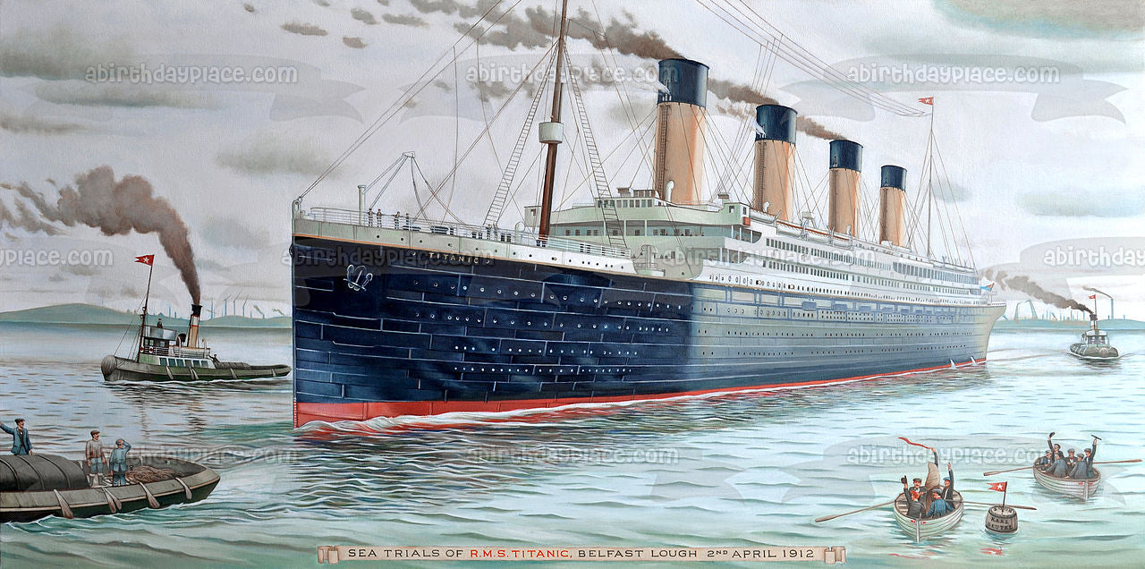 Rms Titanic Ship Lifeboats Edible Cake Topper Image ABPID01096