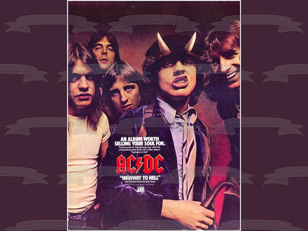AC/DC Highway to Hell Album Cover Edible Cake Topper Image ABPID01112