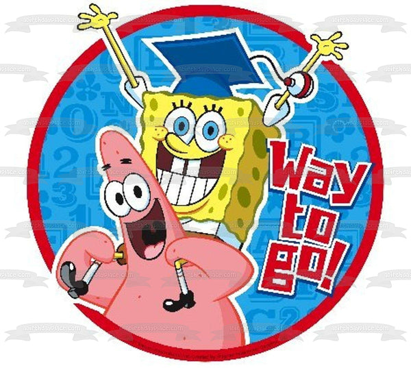 SpongeBob SquarePants Happy Graduation Way to Go Patrick Edible Cake Topper Image ABPID01116