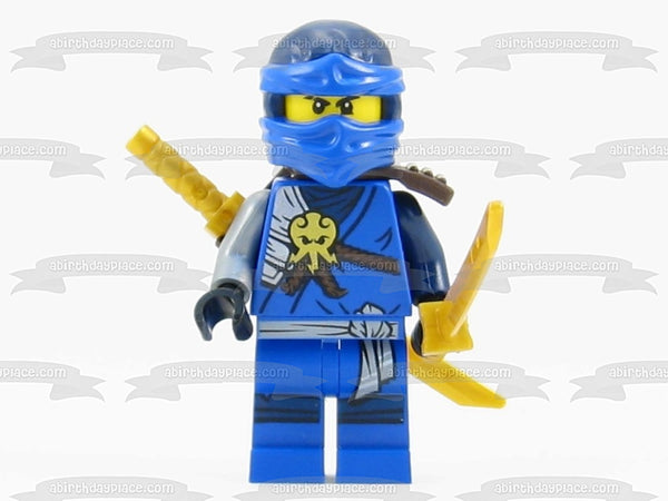 LEGO Ninjago Blue Jay and a Golden Sword Edible Cake Topper Image ABPID01191