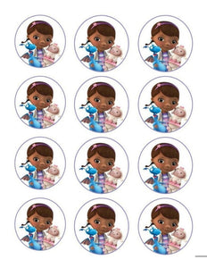 Doc McStuffins Lambie and Dragon Edible Cupcake Topper Images ABPID01234