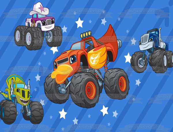 Blaze and the Monster Machines Starla Pickle Darington and Stars Edible Cake Topper Image ABPID01241