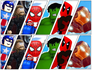 Roblox Superheros Ant-Man Spider-Man Iron Man The Hulk Thor Edible Cake Topper Image Strips ABPID01321