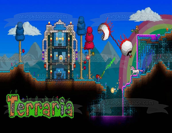The World of Terraria Biting Eye Edible Cake Topper Image ABPID01499