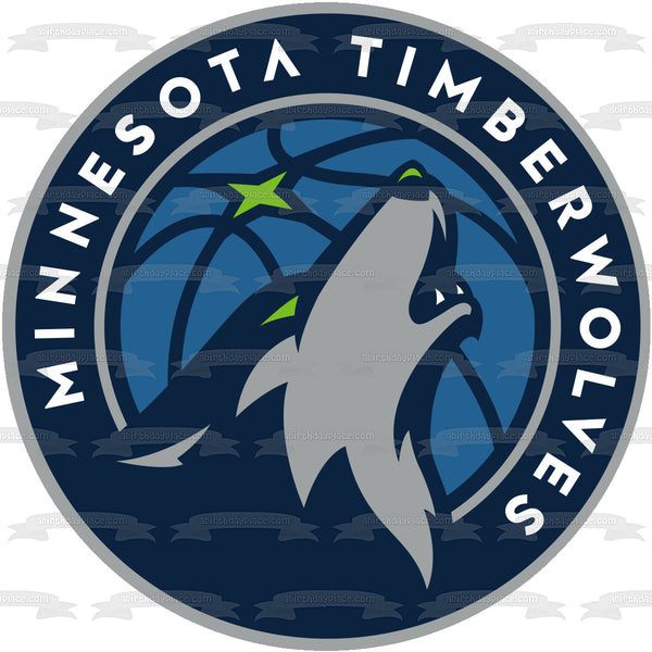 Minnesota Timberwolves Wolf Basketball Logo Edible Cake Topper Image ABPID01519
