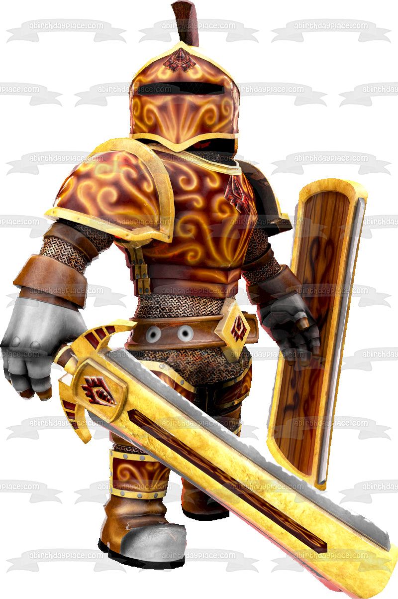 Roblox Knight of the Sacred Flame Edible Cake Topper Image ABPID01610