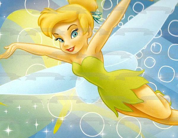 Tinkerbelle Fairy Flying Edible Cake Topper Image ABPID01887