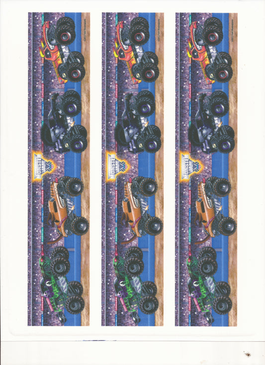 Monster Jam Trucks Grave Digger Edible Cake Topper Image Strips ABPID03221