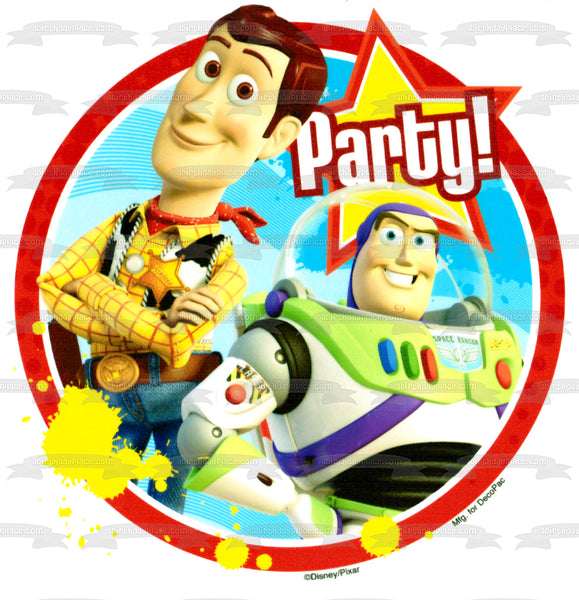 Toy Story 3 Woody and Buzz Lightyear Party Edible Cake Topper Image ABPID03232