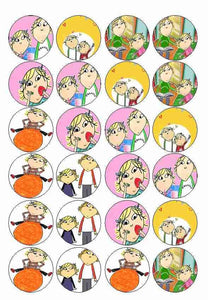 Charlie and Lola Strawberries Book Ball Edible Cupcake Topper Images ABPID03317