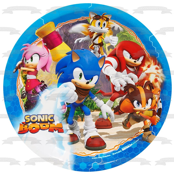 Sonic the Hedgehog Boom Amy Rose and Knuckles the Echidna Edible Cake Topper Image ABPID03353