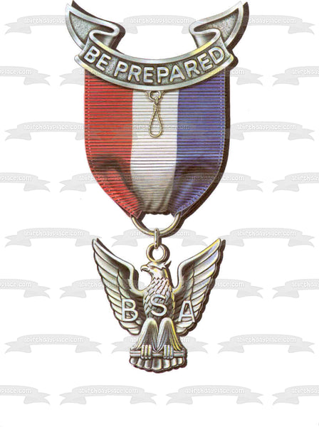 Eagle Scout Court of Honor American Flags and the Logo Edible Cake Topper Image ABPID03402
