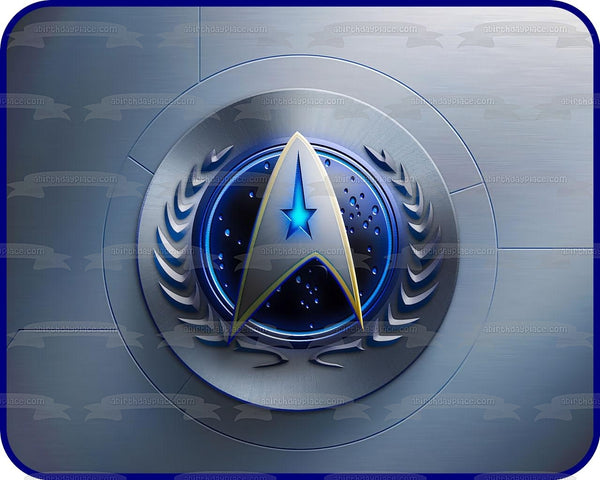 Star Trek Star Fleet USS Logo Badge Edible Cake Topper Image ABPID03484