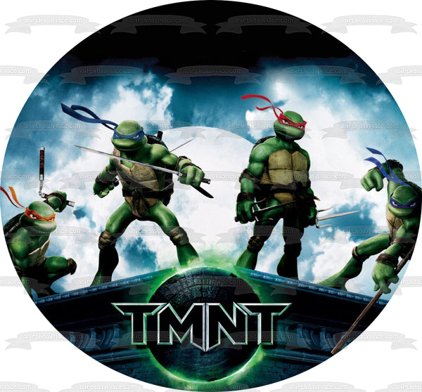 Teenange Mutant Ninja Turtles Michaelangelo Leonardo Raphael and Donatello Edible Cake Topper Image ABPID03653