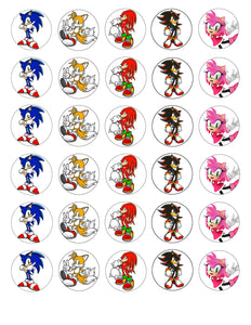 Sonic the Hedgehog Doctor Tails Amy Rose Knuckles the Echidna Shadow the Hedgehog Edible Cupcake Topper Images ABPID03735