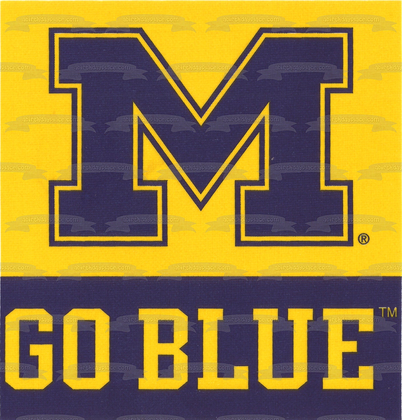 University of Michigan Go Blue Athletics Logo Edible Cake Topper Image ABPID03765