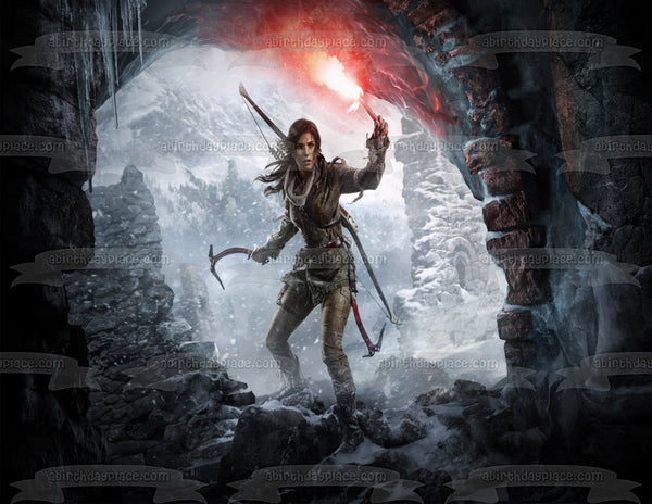 Rise of the Tomb Raider Lara Croft Edible Cake Topper Image ABPID03770