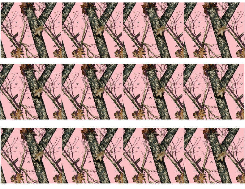 Pink Camo Trees Leaves Edible Cake Topper Image Strips ABPID03813