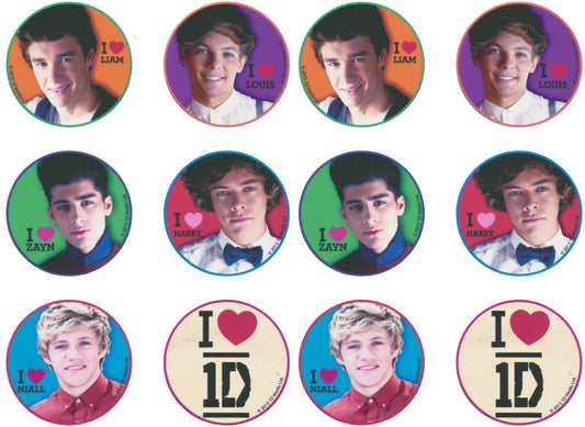One Direction Niall Horan Liam Payne Harry Styles Louis Tomlinsonb and Zayn Malik Edible Cupcake Topper Images ABPID03849