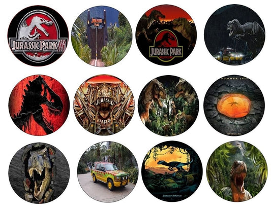 Jurassic Park Tyrannosaurus Rex Logo Jeep Edible Cupcake Topper Images ABPID03882