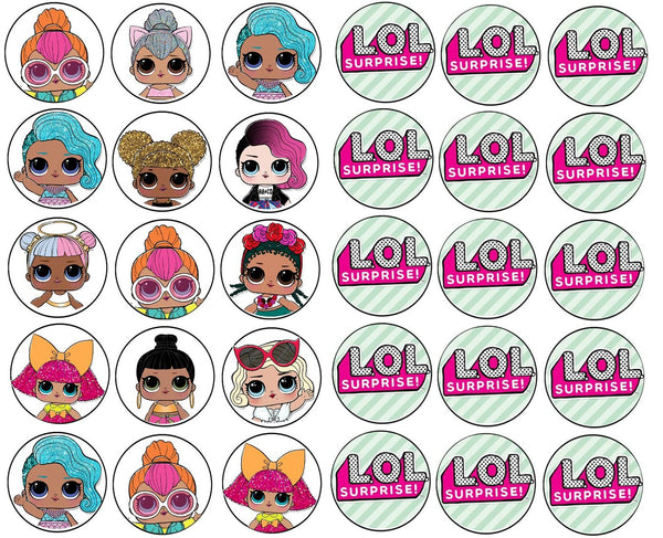 LOL Surprise Logo Dolls Diva Edible Cupcake Topper Images ABPID03991
