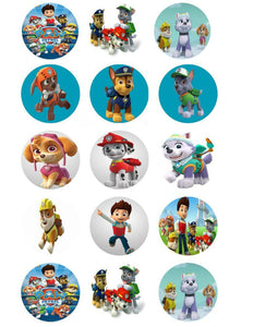 Paw Patrol Chase Everest Zuma Marshall Skye Edible Cupcake Topper Images ABPID04000