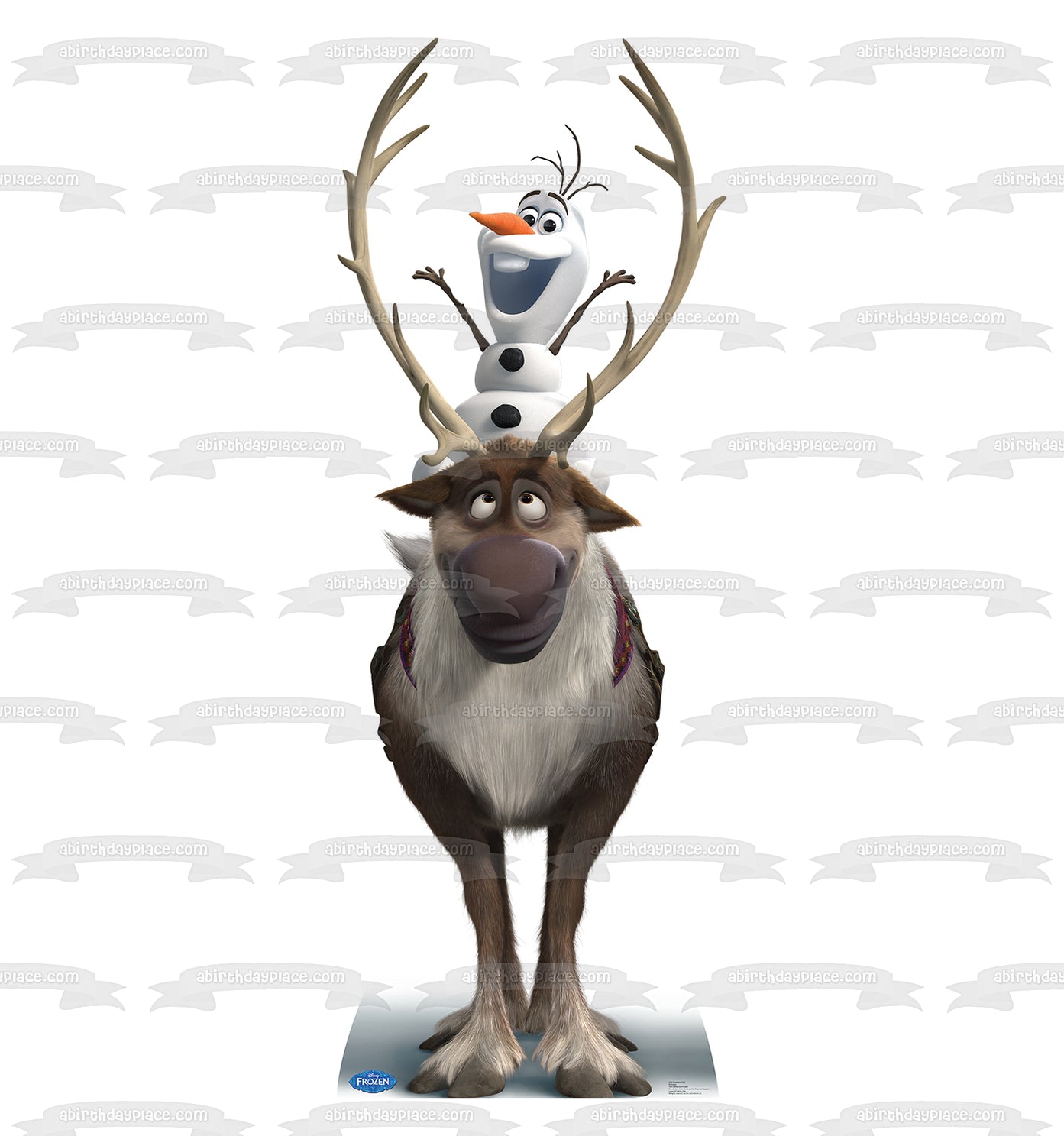 Frozen Olaf Riding Sven Edible Cake Topper Image ABPID04048