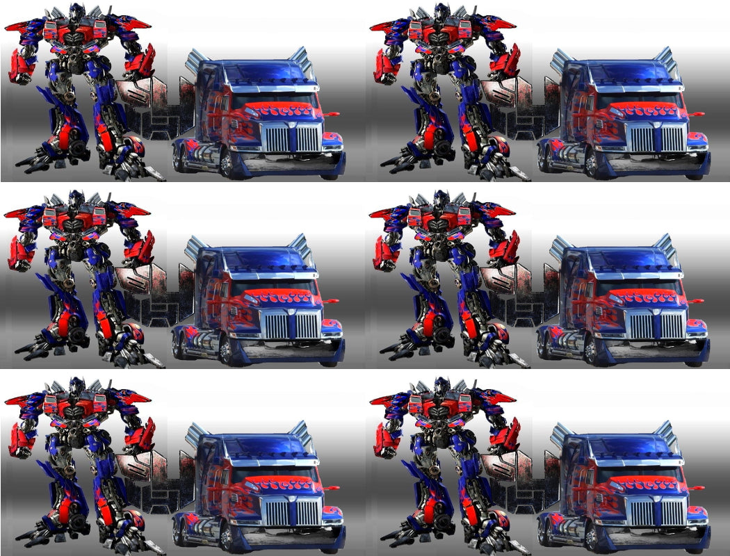 Transformers Optimus Prime Autobots Convoy Orion Pax Edible Cake Topper Image Strips ABPID04088