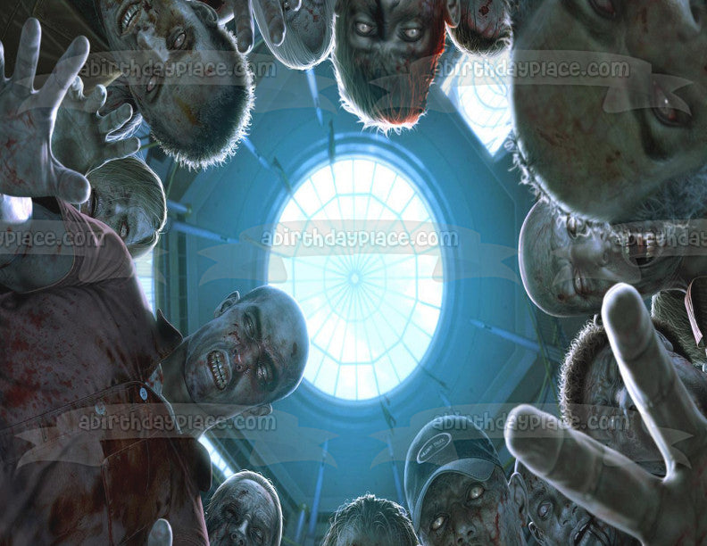 Dead Rising Circle of Zombies Attacking Edible Cake Topper Image ABPID04095