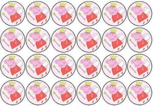 Peppa Pig Fairy Princess Crown Edible Cupcake Topper Images ABPID04122