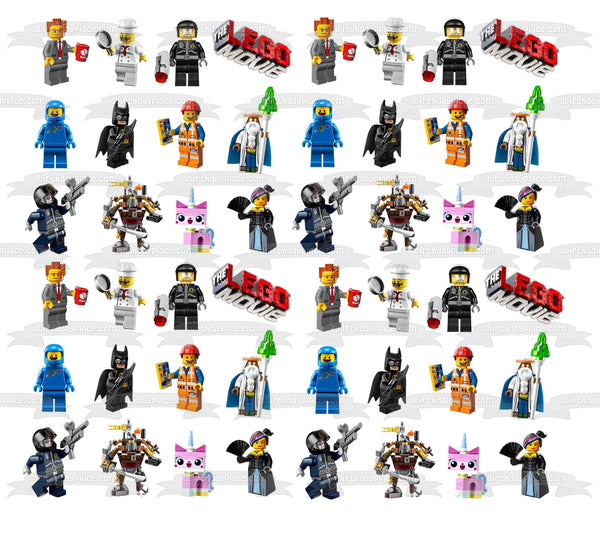The LEGO Movie Action Figures Wyldstyle Batman and Gandalf Edible Cake Topper Image ABPID04124