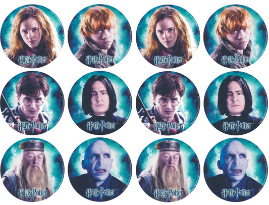 Harry Potter Hermione Granger Ronald Weasley and Albus Dumbledore Edible Cupcake Topper Images ABPID04234