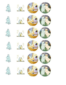 Moomins Moomintroll Moominmamma Moominpappa Snorkmaiden Edible Cupcake Topper Images ABPID04388