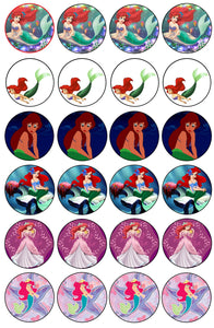 Disney the Little Mermaid Ariel Edible Cupcake Topper Images ABPID04537