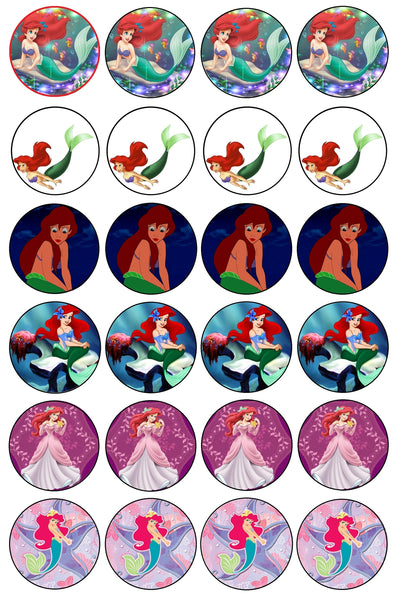 Disney the Little Mermaid Ariel Edible Cupcake Topper Images ABPID04537