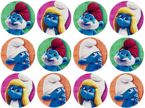The Smurfs Smurfette Papa Smurf Clumsy #2 Edible Cupcake Topper Images ABPID04548