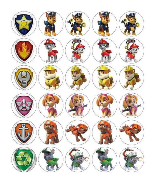 Paw Patrol Chase Zuma Skye Marshall Rubble Rocky Edible Cupcake Topper Images ABPID04595