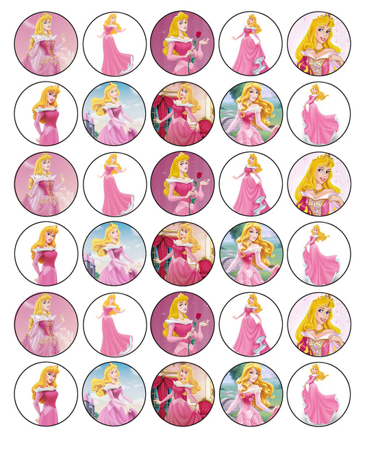 Sleeping Beauty Princess Aurora Edible Cupcake Topper Images ABPID04666