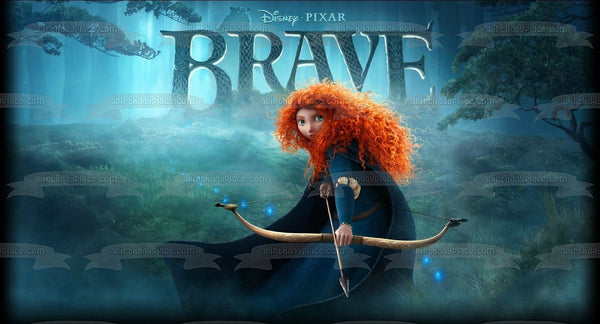 Brave Merida Bow and Arrow Trees Owls Edible Cake Topper Image ABPID04679