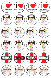 I Heart Nurses I Love Nurses Red Cross Edible Cupcake Topper Images ABPID04694