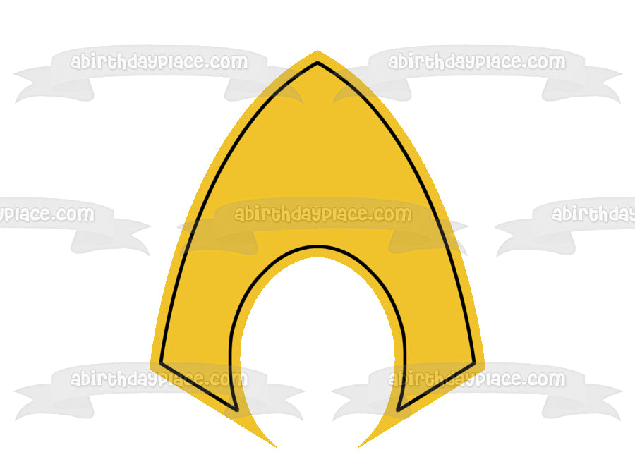 Aquaman Logo Edible Cake Topper Image ABPID04726