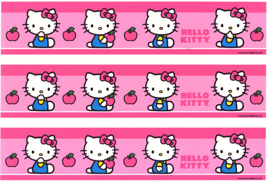 Hello Kitty Apples and a  Pink Bow Edible Cake Topper Image Strips ABPID04728