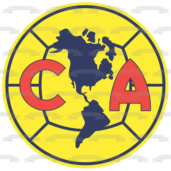 Club América Professional Football Club Mexico Soccer Logo Edible Cake Topper Image ABPID04745