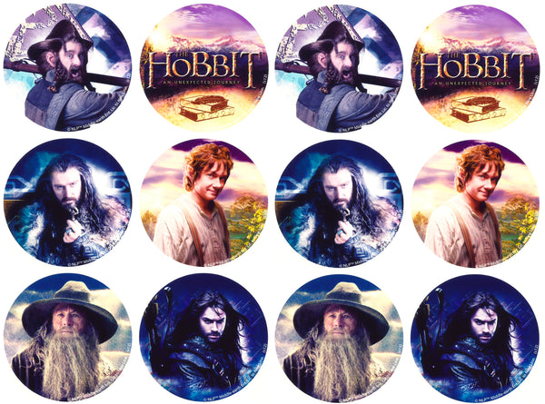 The Hobbit an Unexpected Journey Bilbo Gandalf Thorin Edible Cupcake Topper Images ABPID04789