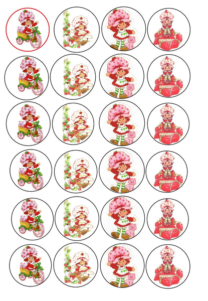 Strawberry Shortcake Edible Cupcake Topper Images ABPID04842