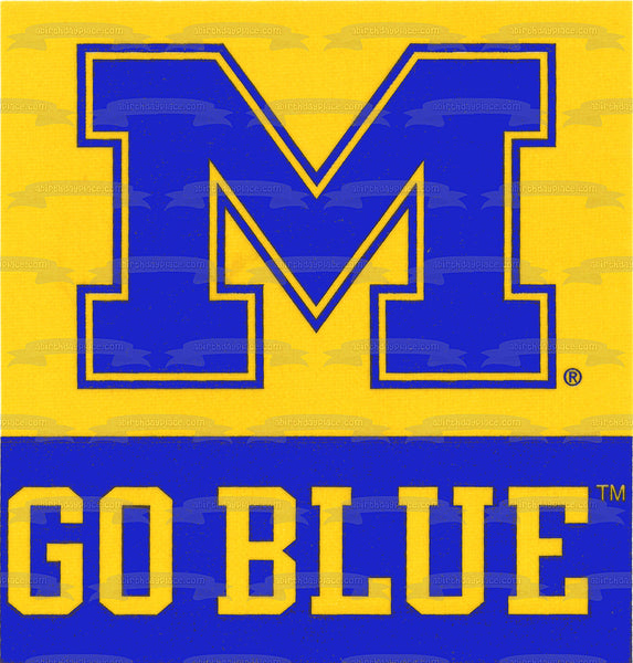 University of Michigan Go Blue Edible Cake Topper Image ABPID04866